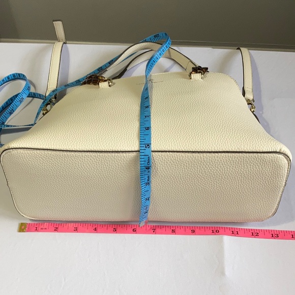Nanette Lepore Brinley Dome Satchel & Crossbody Strap Vegan Leather Ivory Purse - Picture 12 of 16